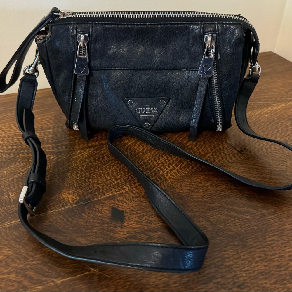 Black Vegan Leather Guess Purse